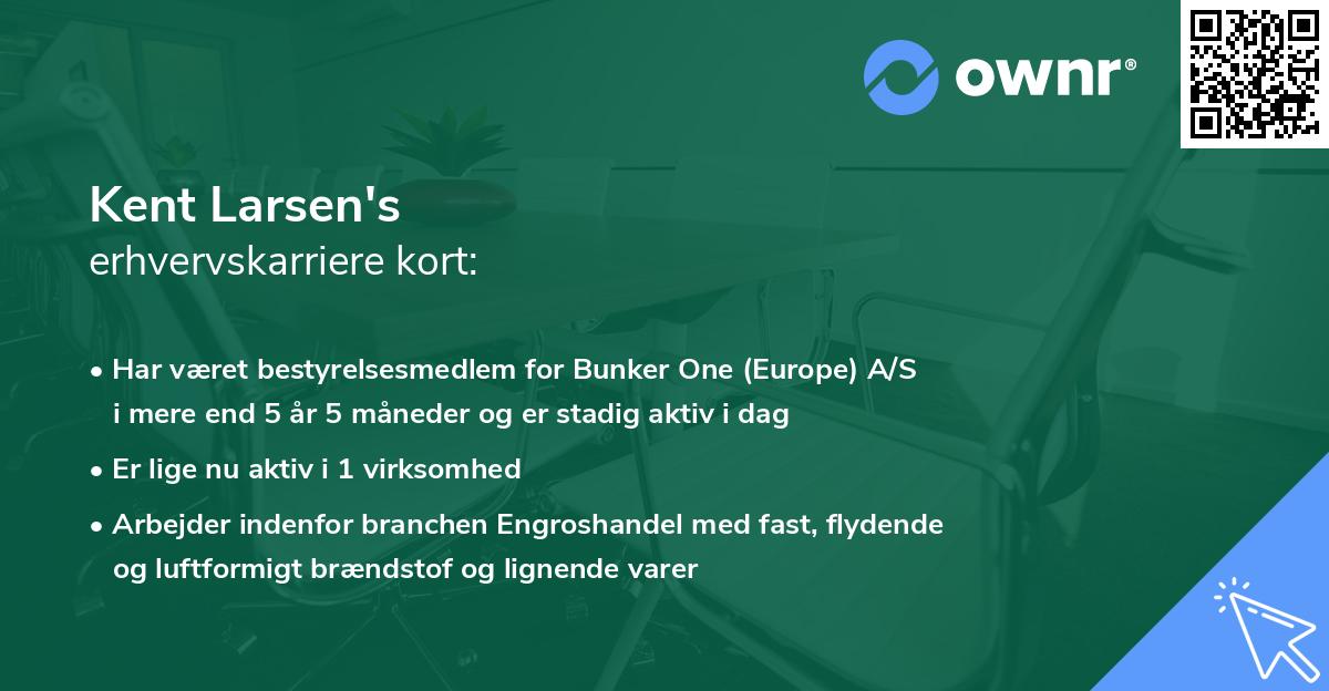 Kent Larsen's erhvervskarriere kort