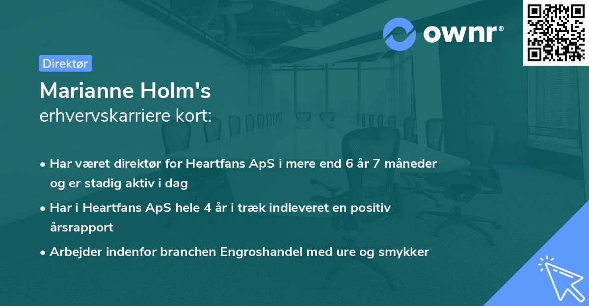 Marianne Holm's erhvervskarriere kort