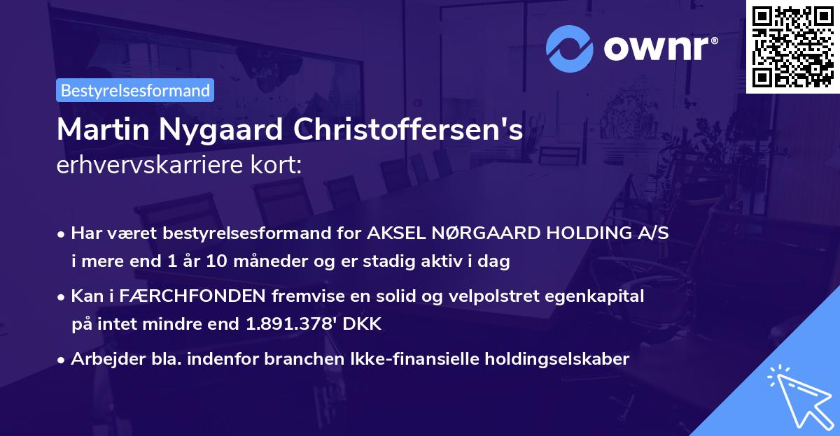 Martin Nygaard Christoffersen's erhvervskarriere kort