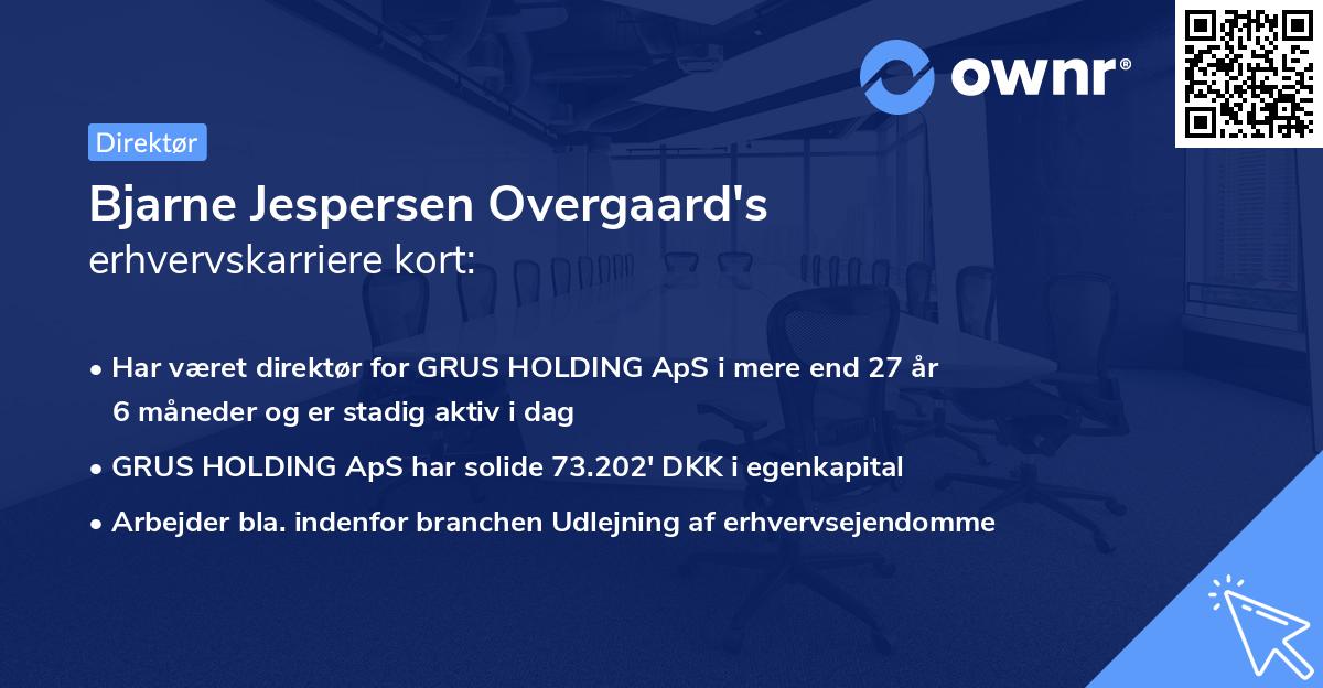 Bjarne Jespersen Overgaard's erhvervskarriere kort