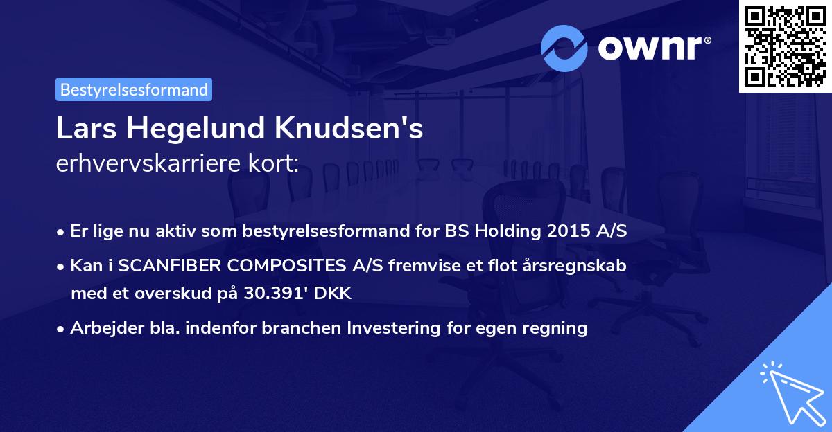 Lars Hegelund Knudsen's erhvervskarriere kort