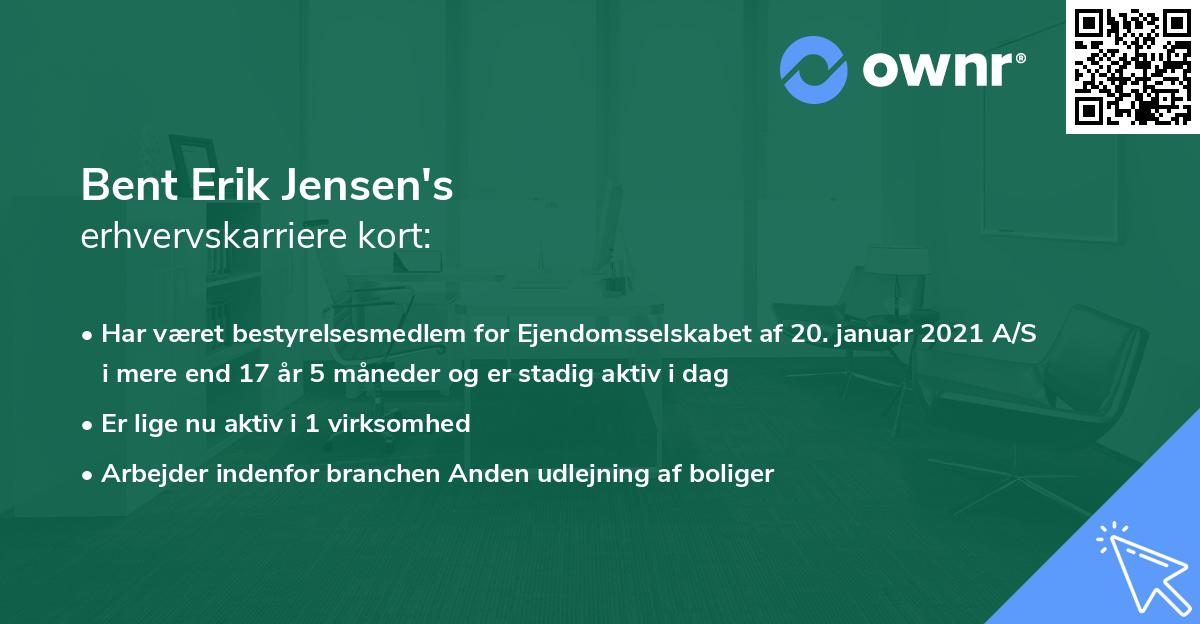 Bent Erik Jensen's erhvervskarriere kort