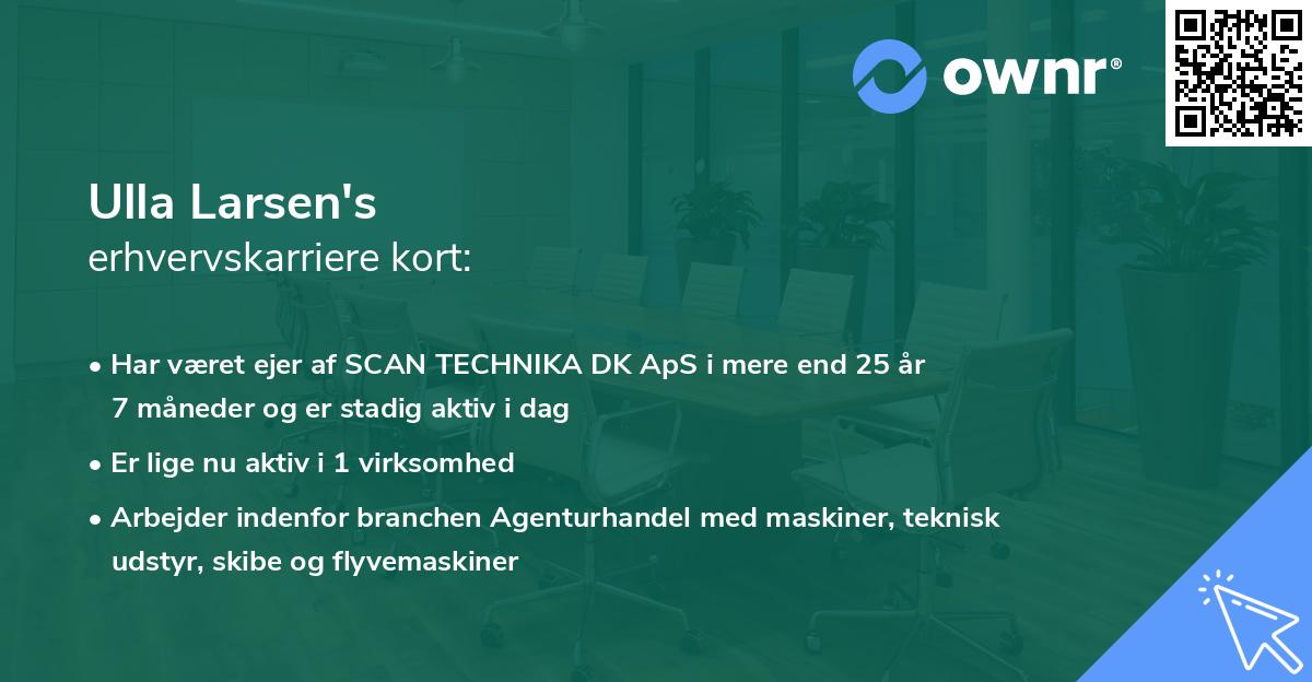 Ulla Larsen's erhvervskarriere kort