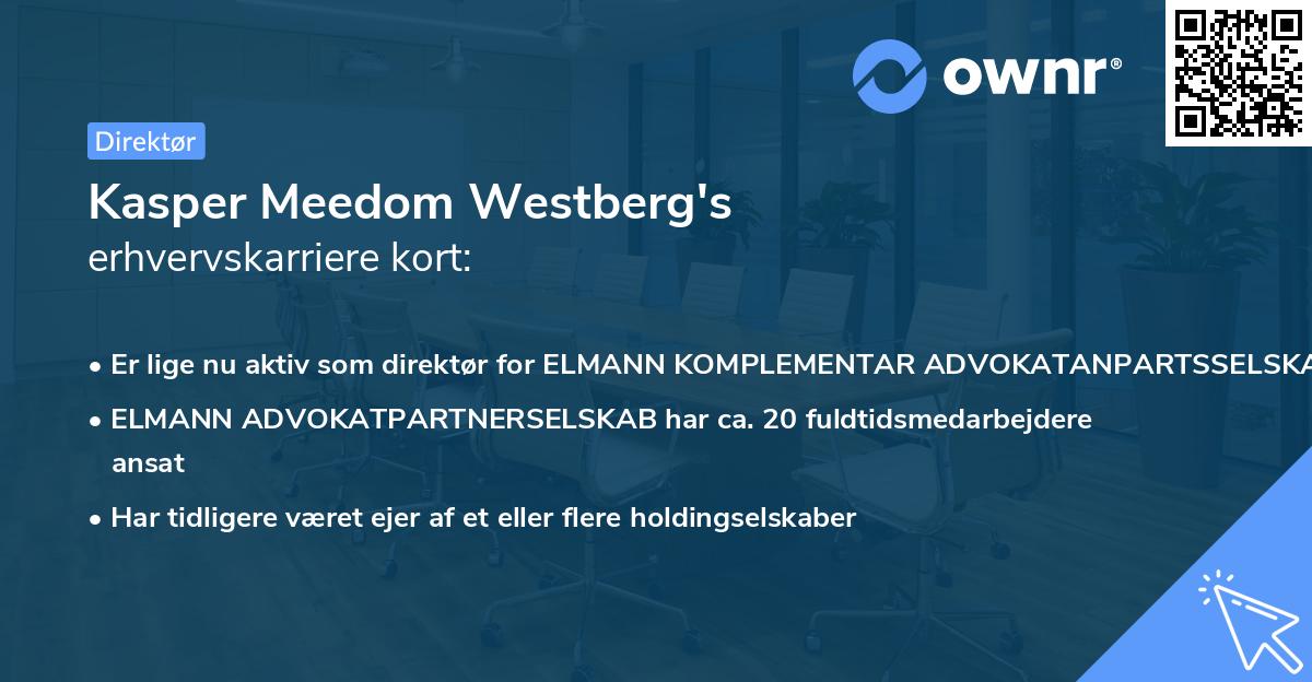 Kasper Meedom Westberg's erhvervskarriere kort