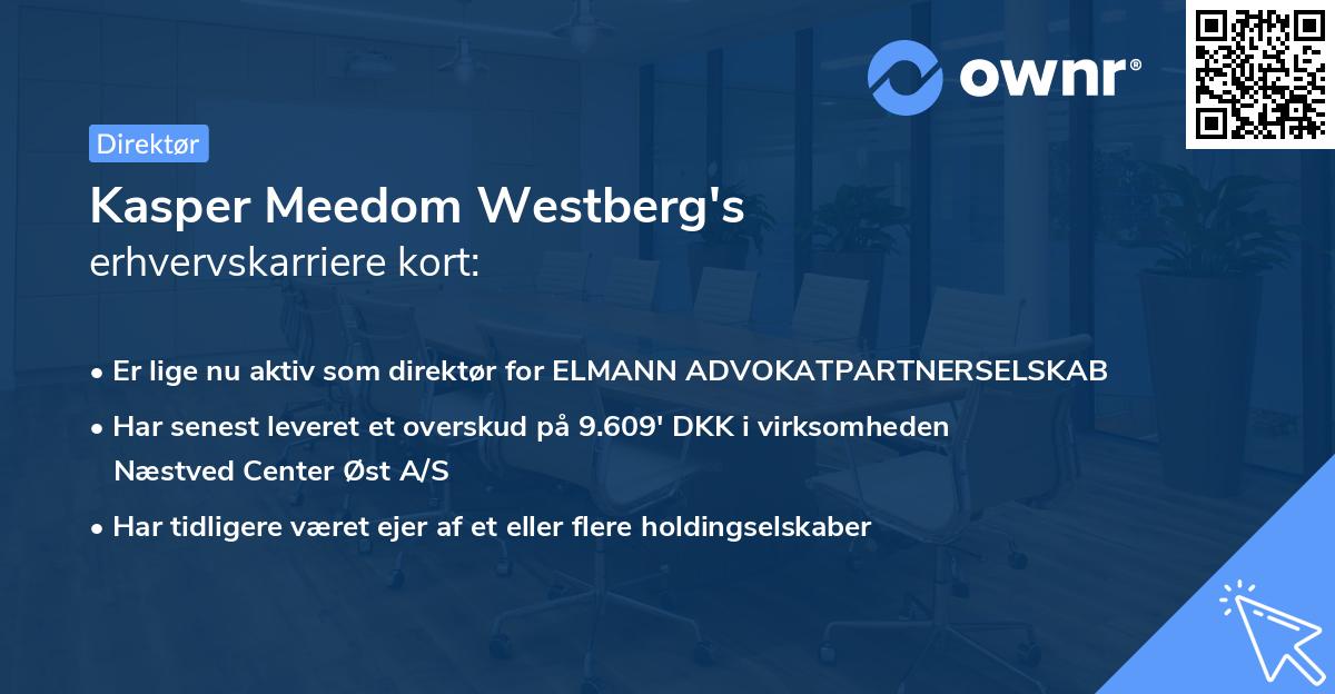 Kasper Meedom Westberg's erhvervskarriere kort