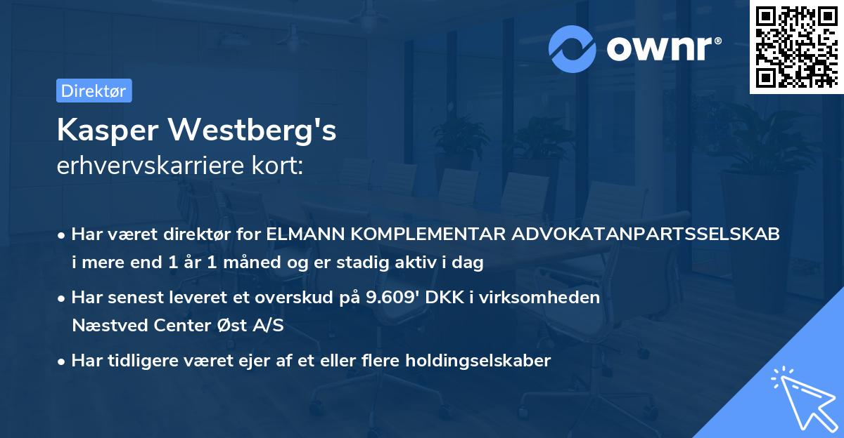 Kasper Westberg's erhvervskarriere kort