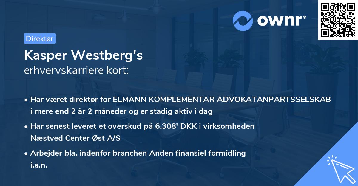 Kasper Westberg's erhvervskarriere kort