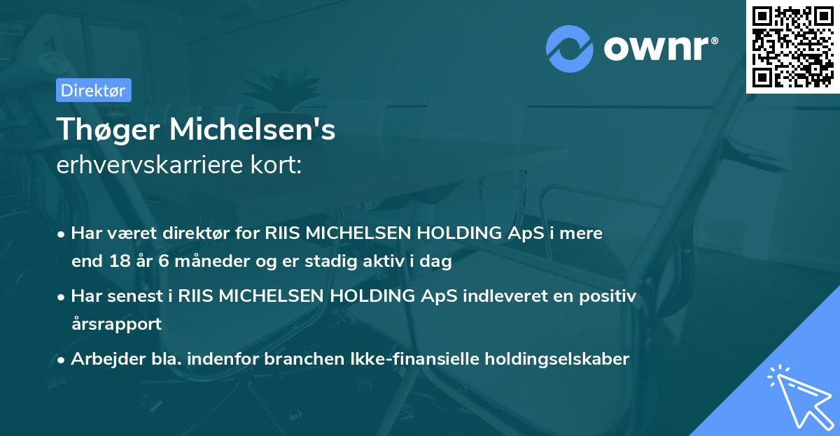 Thøger Michelsen's erhvervskarriere kort
