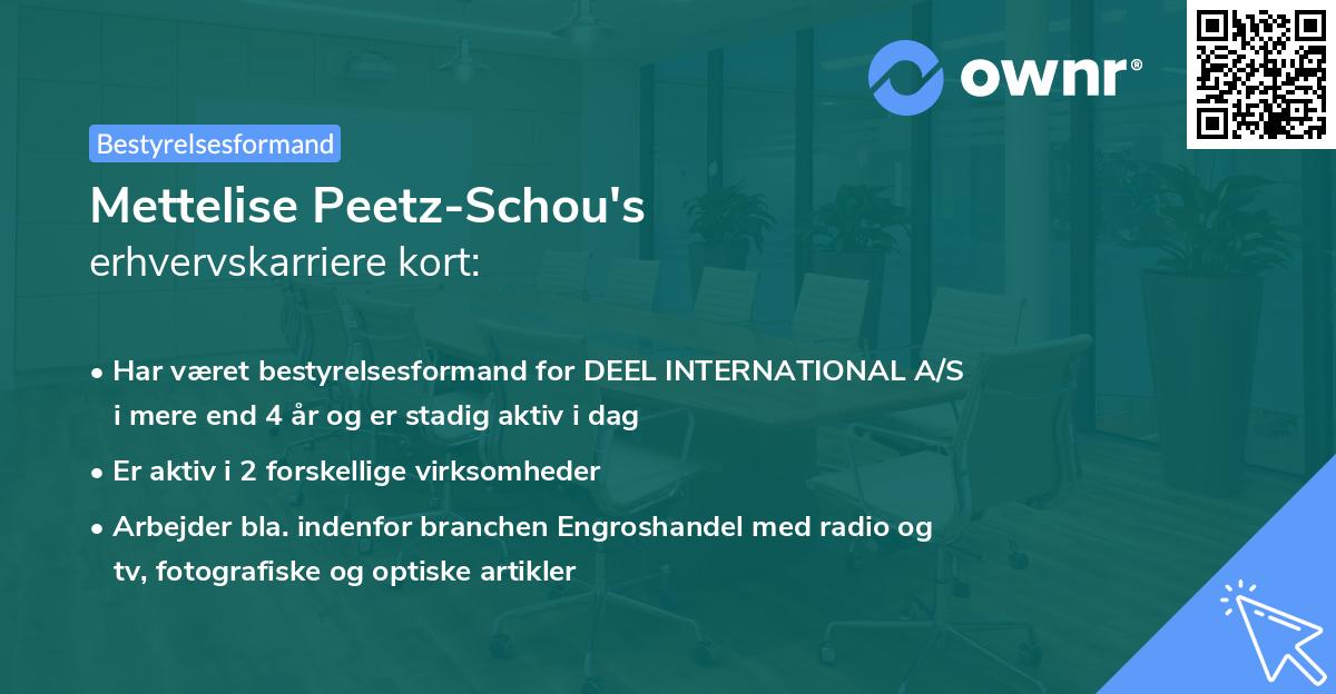 Mettelise Peetz-Schou's erhvervskarriere kort