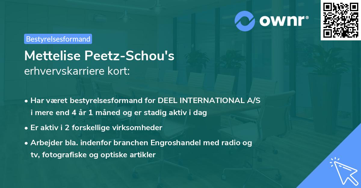 Mettelise Peetz-Schou's erhvervskarriere kort