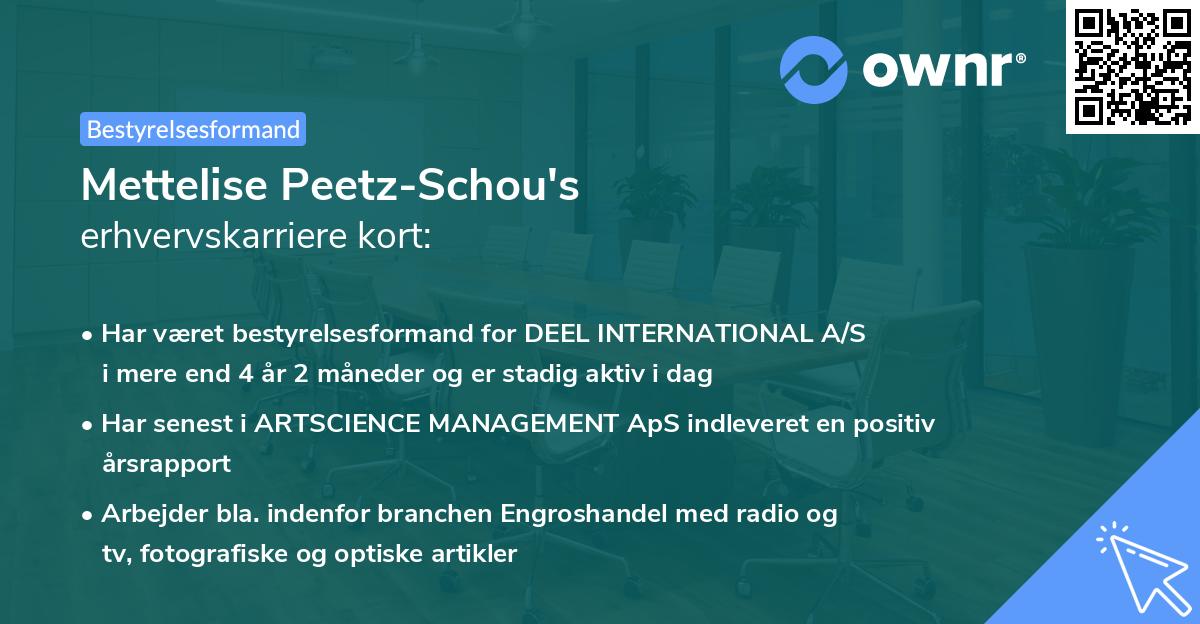 Mettelise Peetz-Schou's erhvervskarriere kort