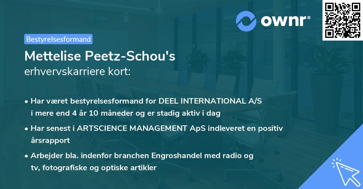 Mettelise Peetz-Schou's erhvervskarriere kort