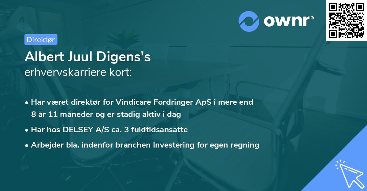 Albert Juul Digens's erhvervskarriere kort