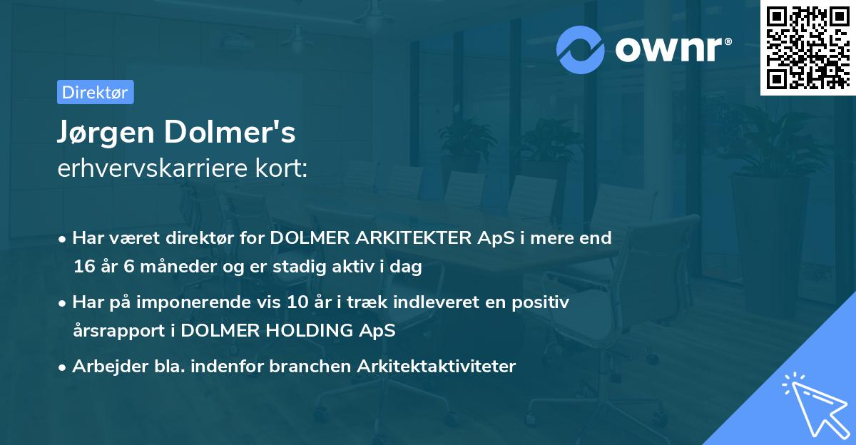 Jørgen Dolmer's erhvervskarriere kort