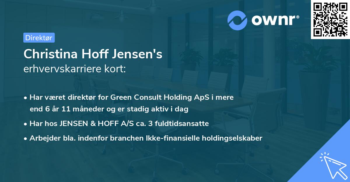 Christina Hoff Jensen's erhvervskarriere kort