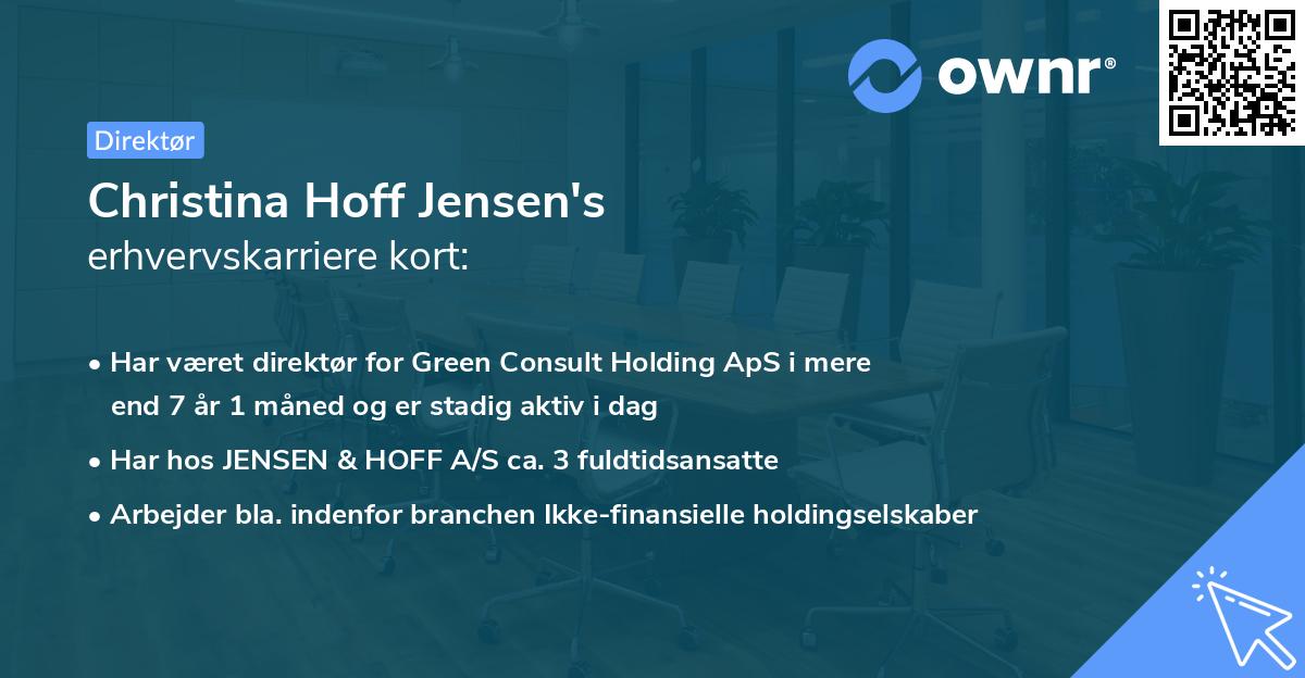 Christina Hoff Jensen's erhvervskarriere kort