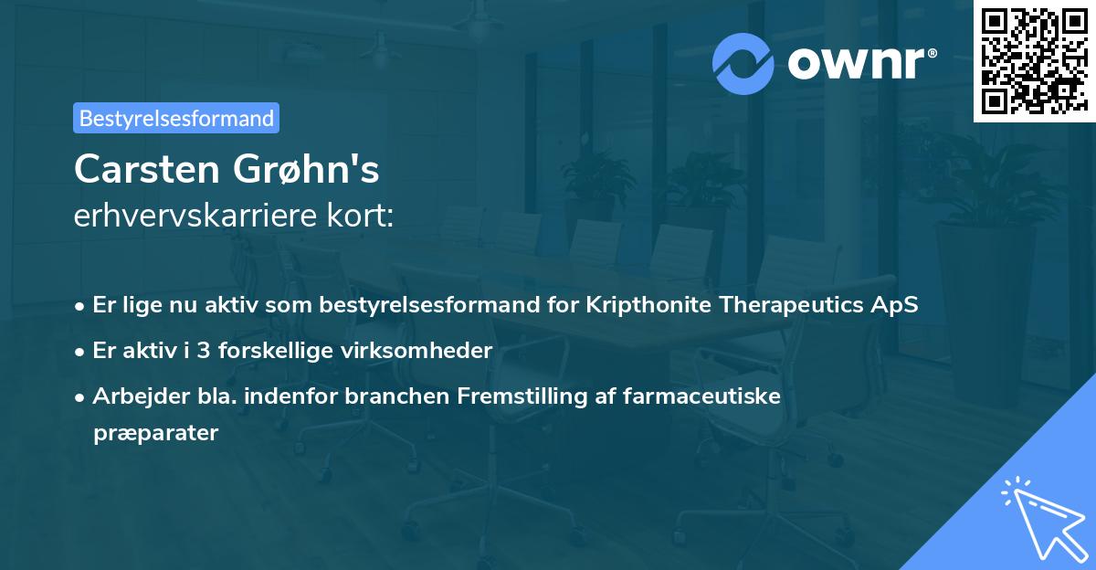 Carsten Grøhn's erhvervskarriere kort