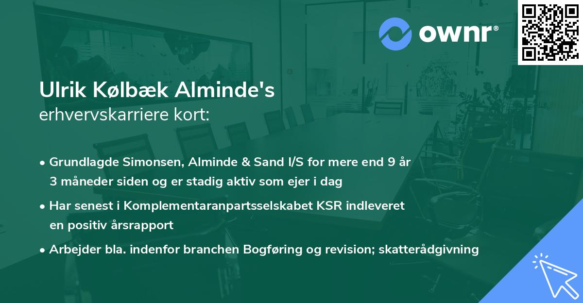 Ulrik Kølbæk Alminde's erhvervskarriere kort