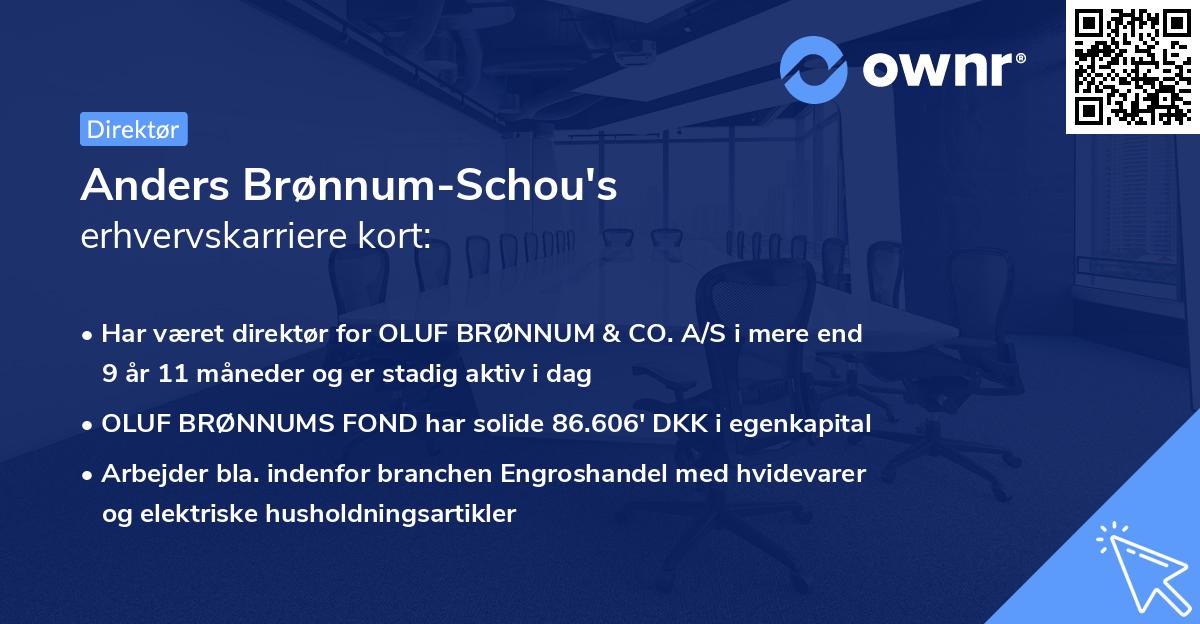 Anders Brønnum-Schou's erhvervskarriere kort