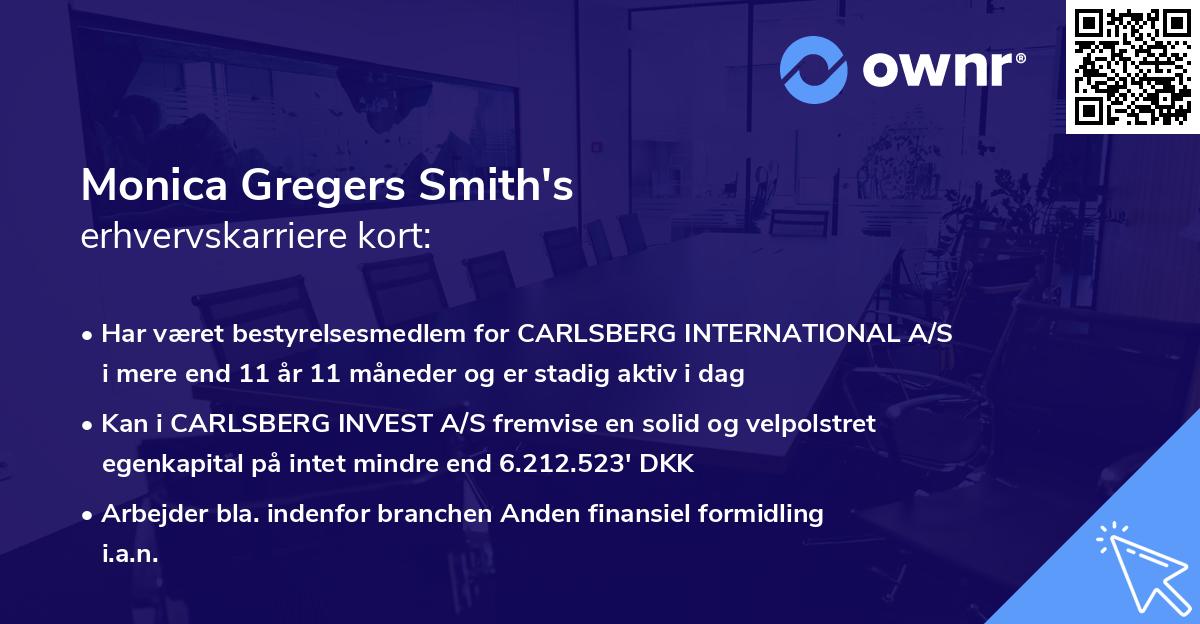 Monica Gregers Smith's erhvervskarriere kort