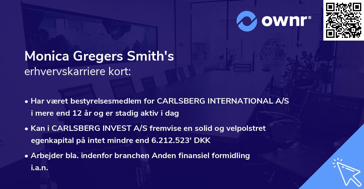 Monica Gregers Smith's erhvervskarriere kort