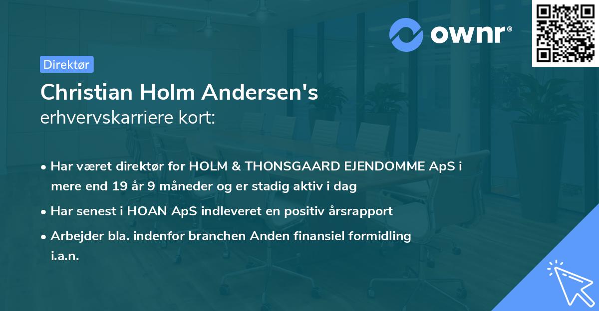 Christian Holm Andersen's erhvervskarriere kort