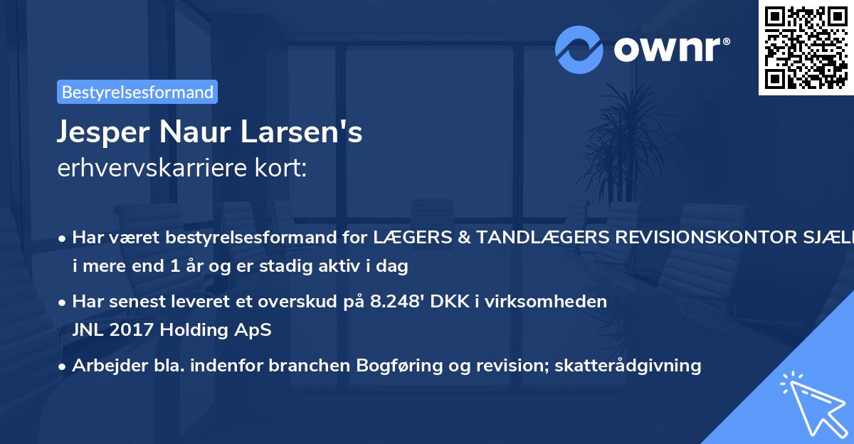 Jesper Naur Larsen's erhvervskarriere kort