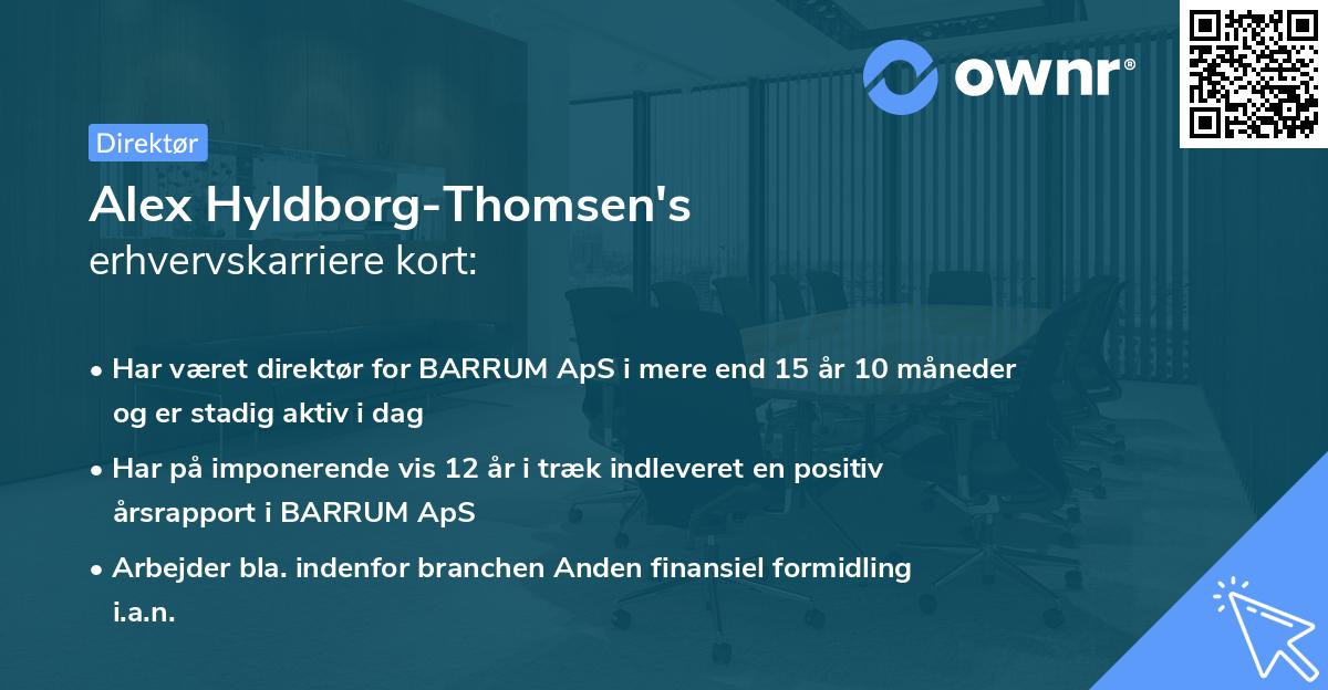 Alex Hyldborg-Thomsen's erhvervskarriere kort