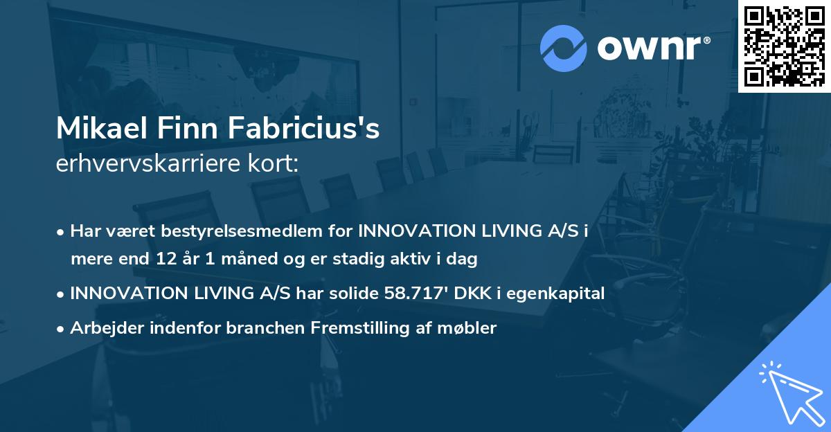 Mikael Finn Fabricius's erhvervskarriere kort