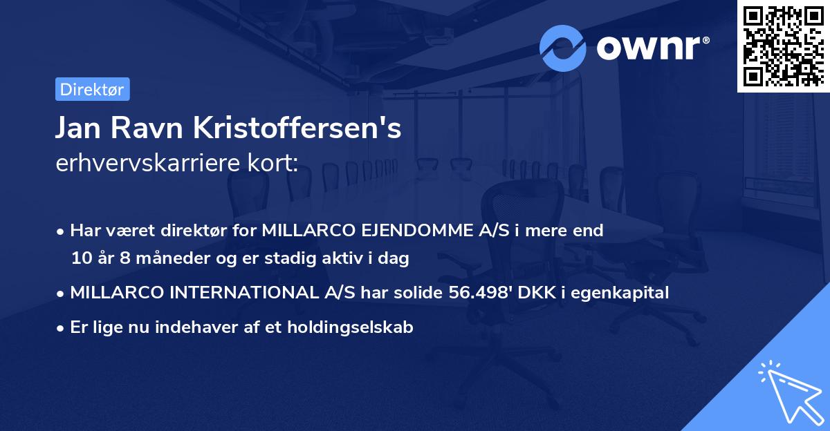 Jan Ravn Kristoffersen's erhvervskarriere kort