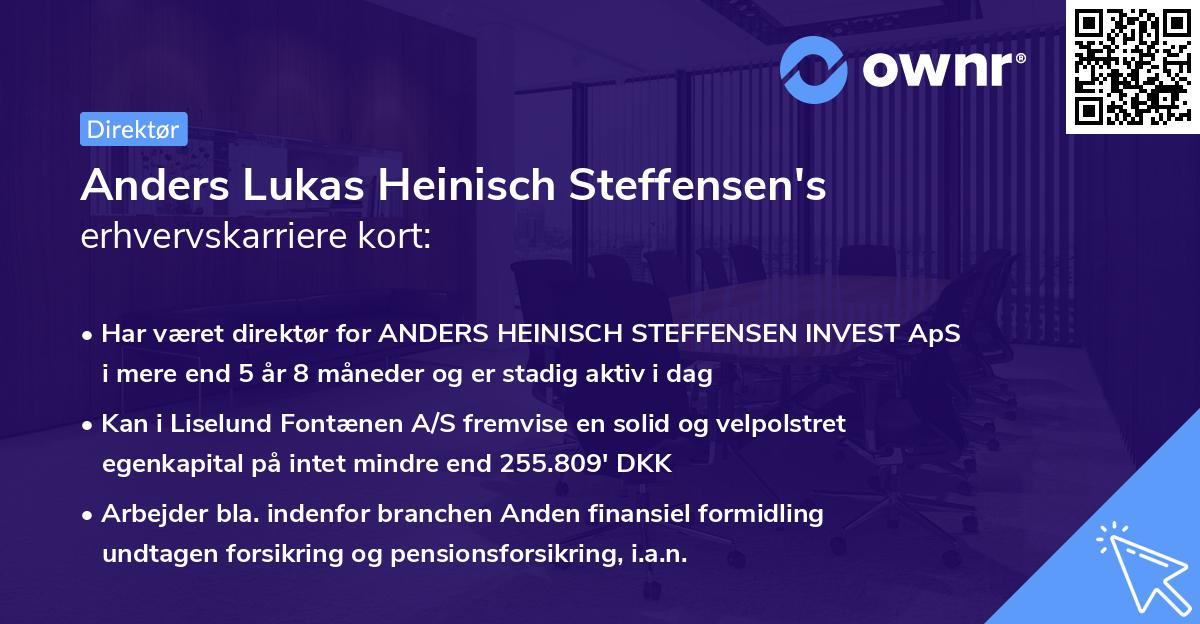 Anders Lukas Heinisch Steffensen's erhvervskarriere kort