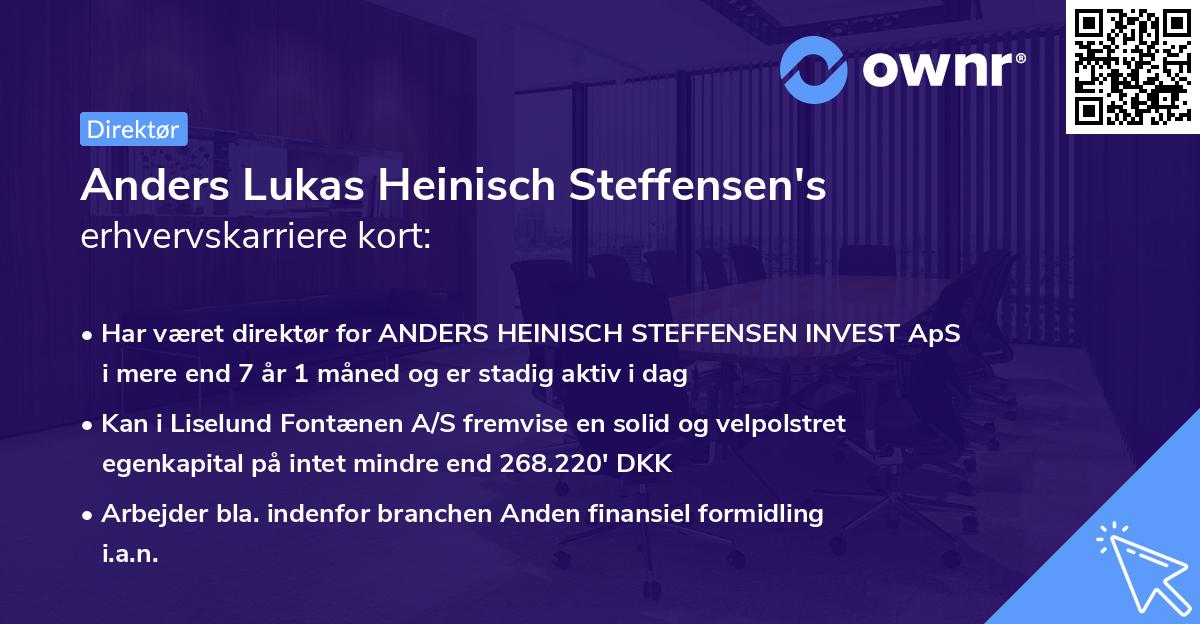 Anders Lukas Heinisch Steffensen's erhvervskarriere kort