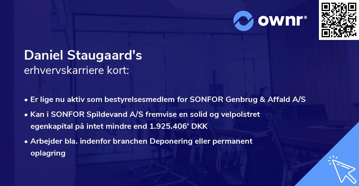 Daniel Staugaard's erhvervskarriere kort