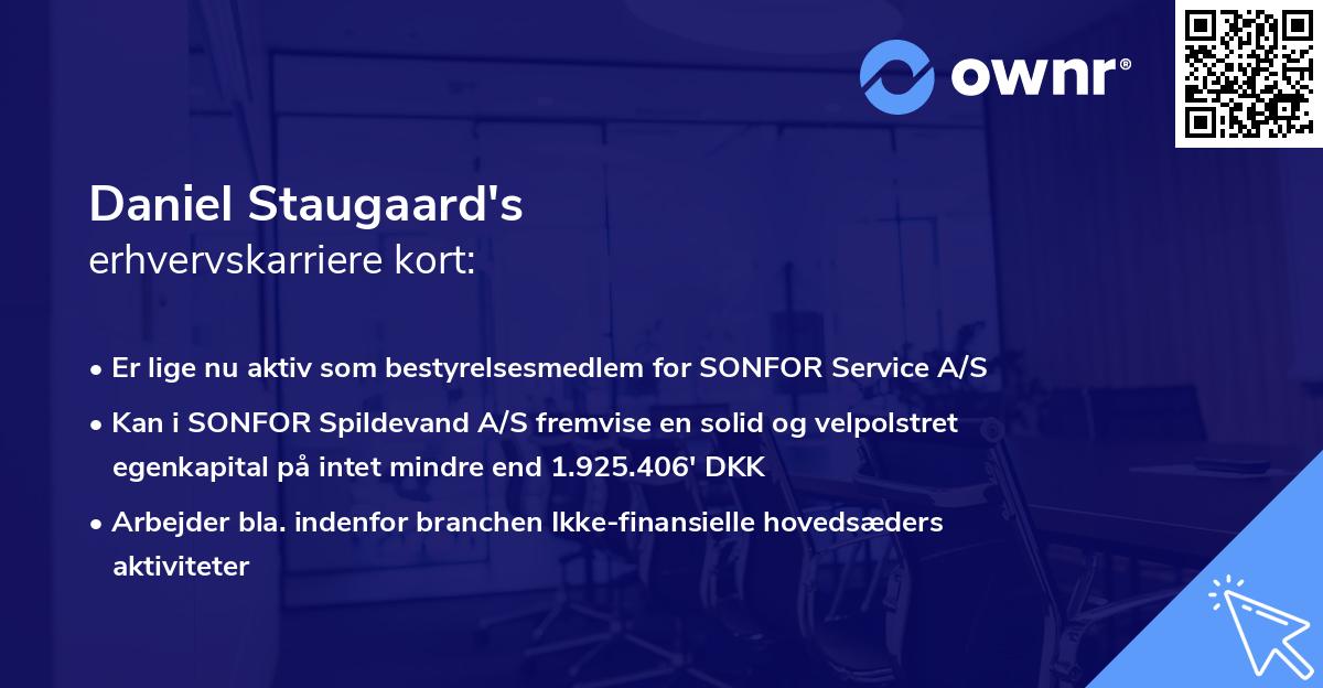 Daniel Staugaard's erhvervskarriere kort