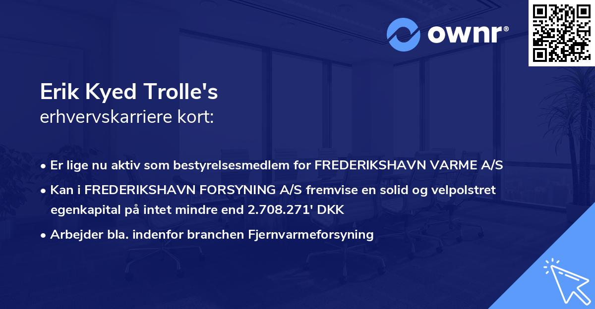 Erik Kyed Trolle's erhvervskarriere kort