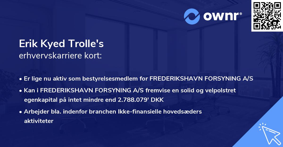 Erik Kyed Trolle's erhvervskarriere kort