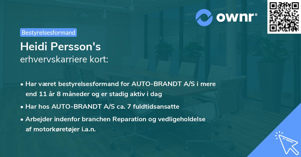 Heidi Persson's erhvervskarriere kort