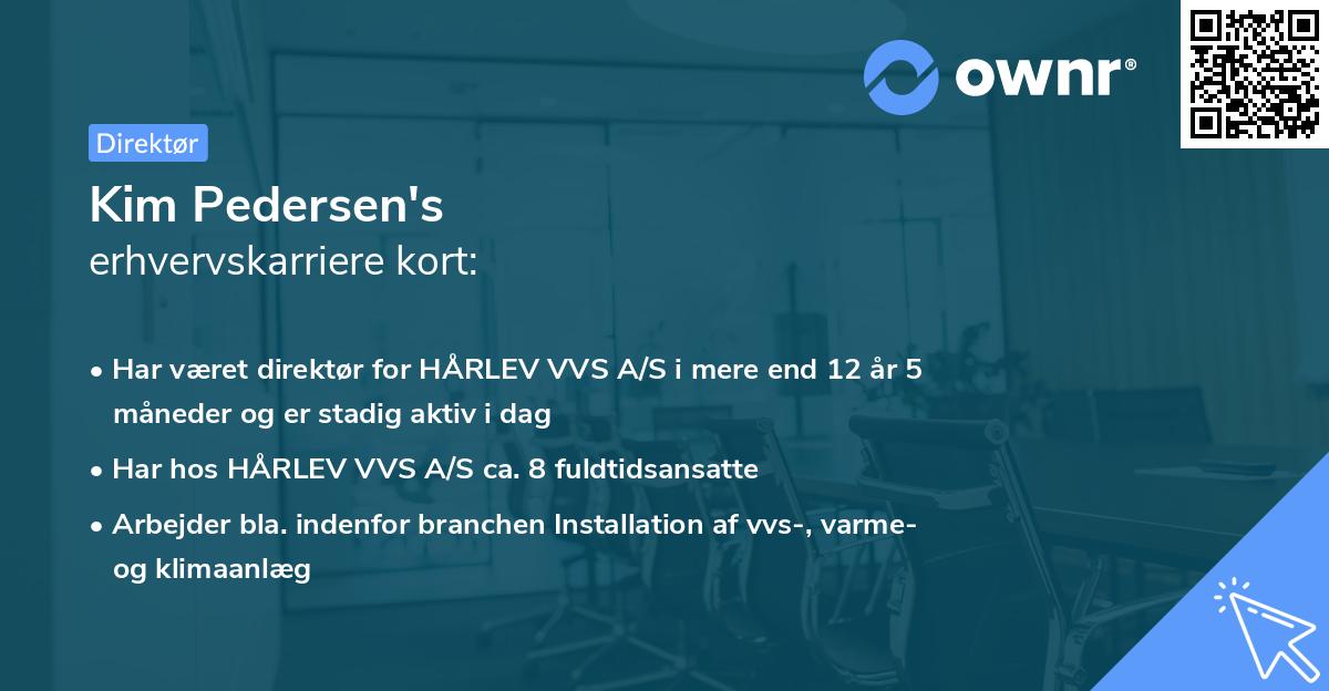 Kim Pedersen's erhvervskarriere kort