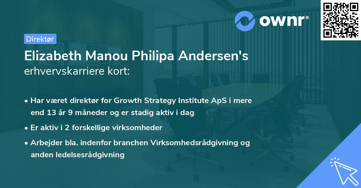 Elizabeth Manou Philipa Andersen's erhvervskarriere kort