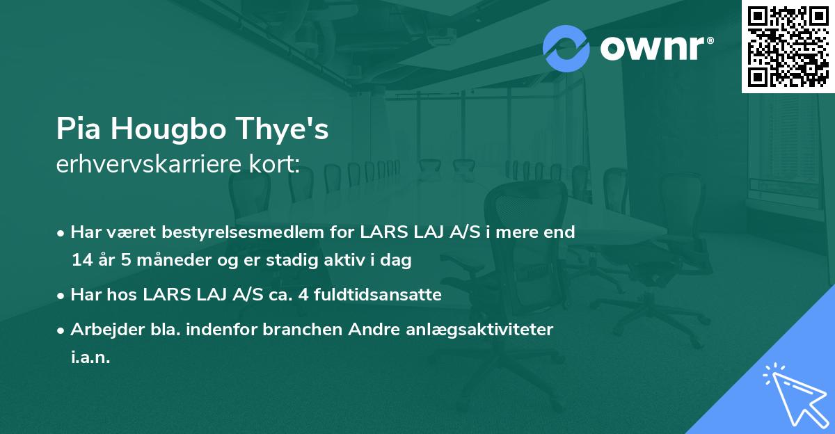 Pia Hougbo Thye's erhvervskarriere kort