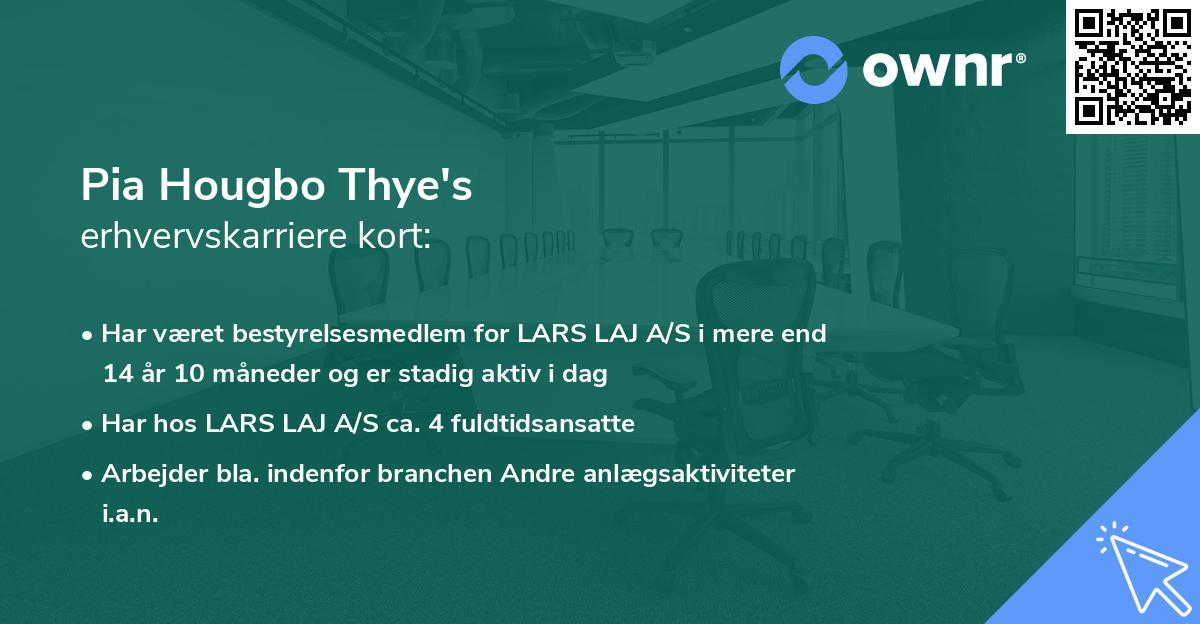 Pia Hougbo Thye's erhvervskarriere kort