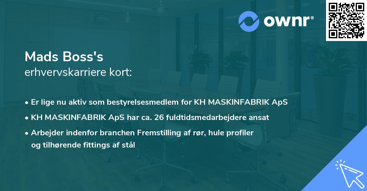 Mads Boss's erhvervskarriere kort
