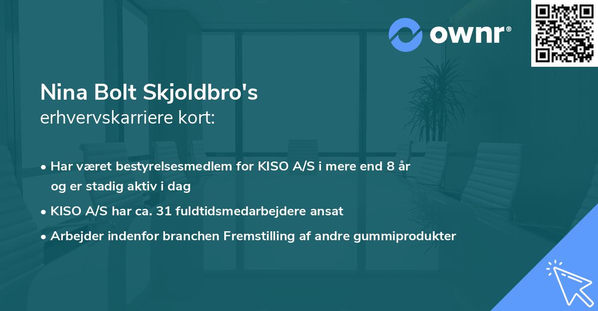Nina Bolt Skjoldbro's erhvervskarriere kort