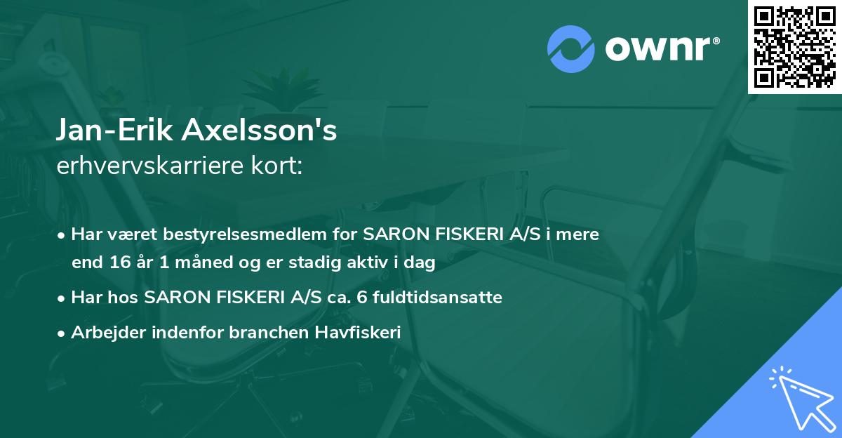 Jan-Erik Axelsson's erhvervskarriere kort