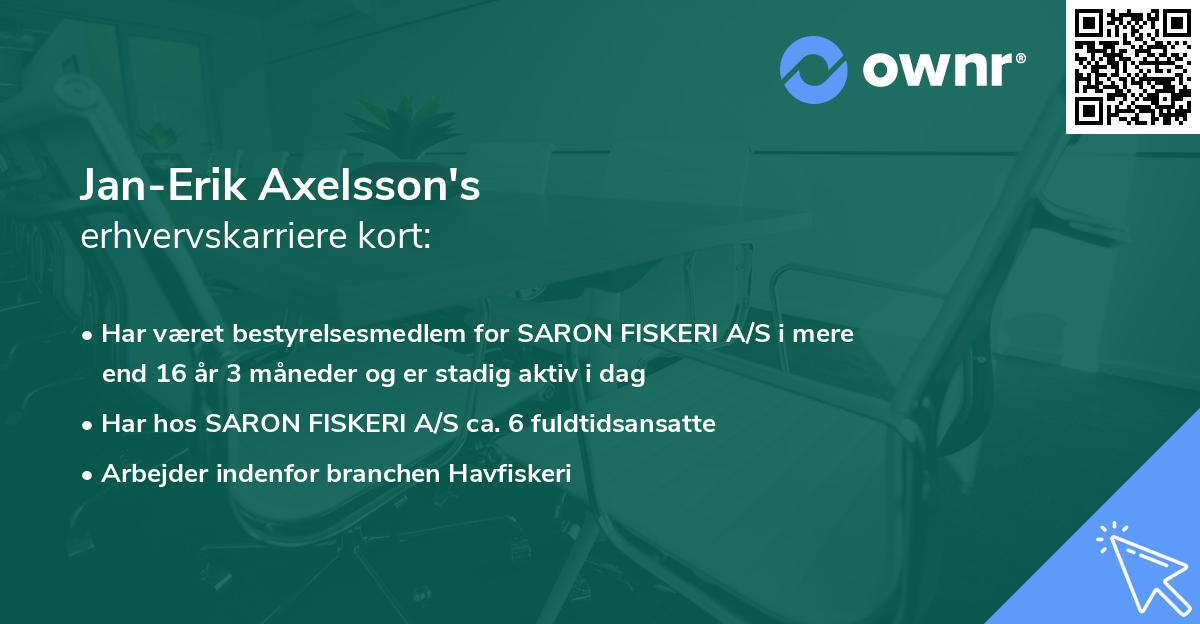 Jan-Erik Axelsson's erhvervskarriere kort