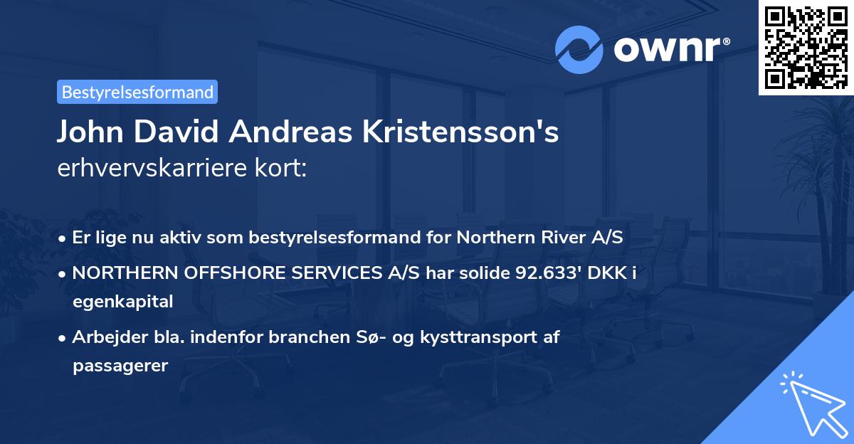 John David Andreas Kristensson's erhvervskarriere kort