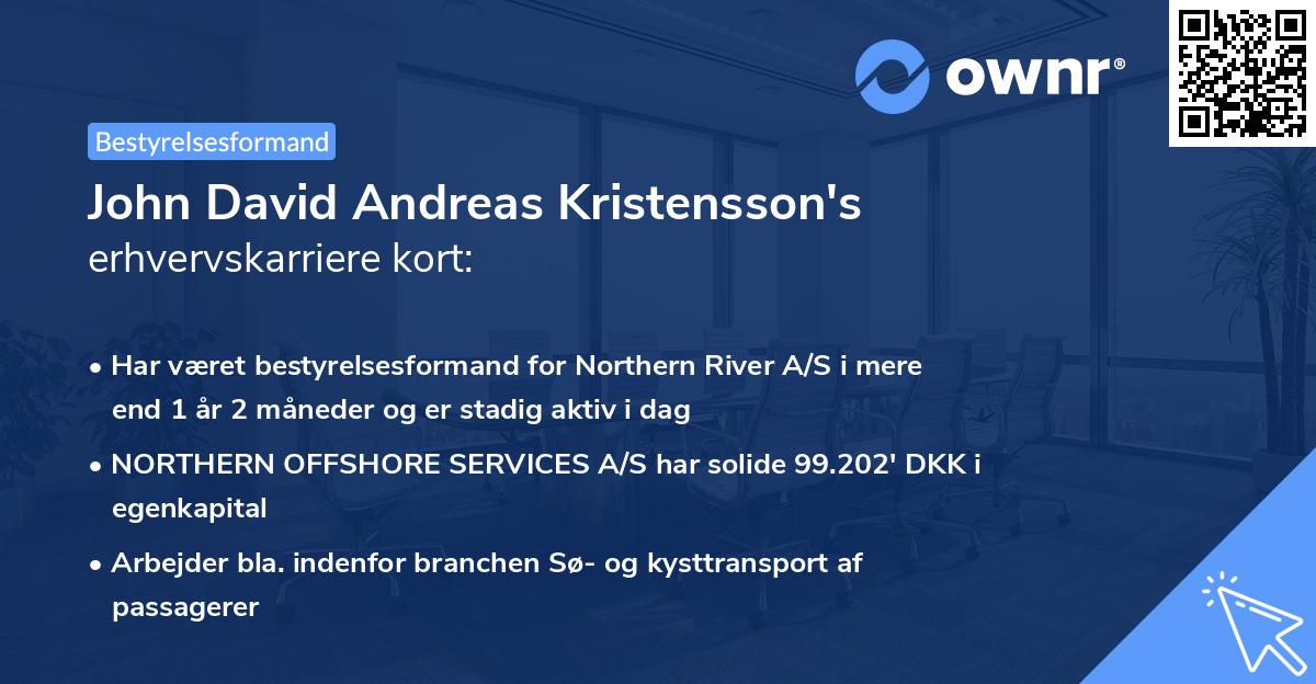 John David Andreas Kristensson's erhvervskarriere kort