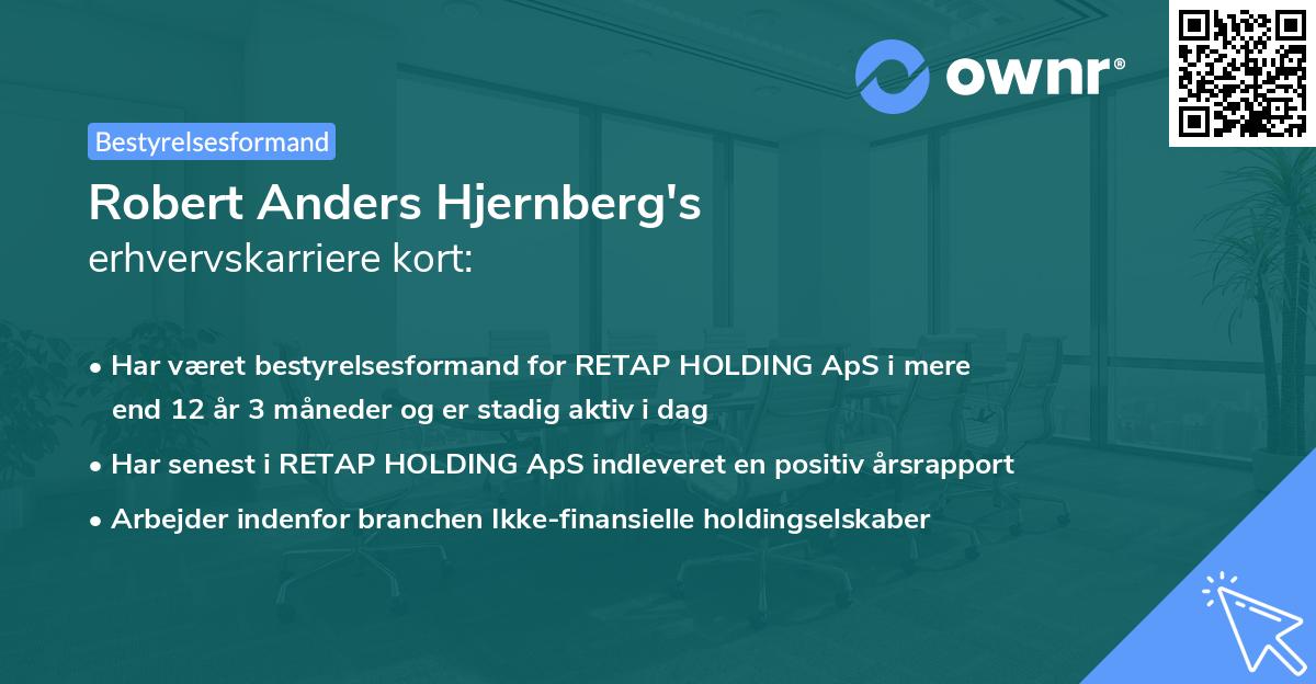 Robert Anders Hjernberg's erhvervskarriere kort