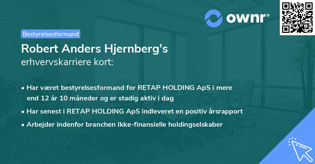Robert Anders Hjernberg's erhvervskarriere kort