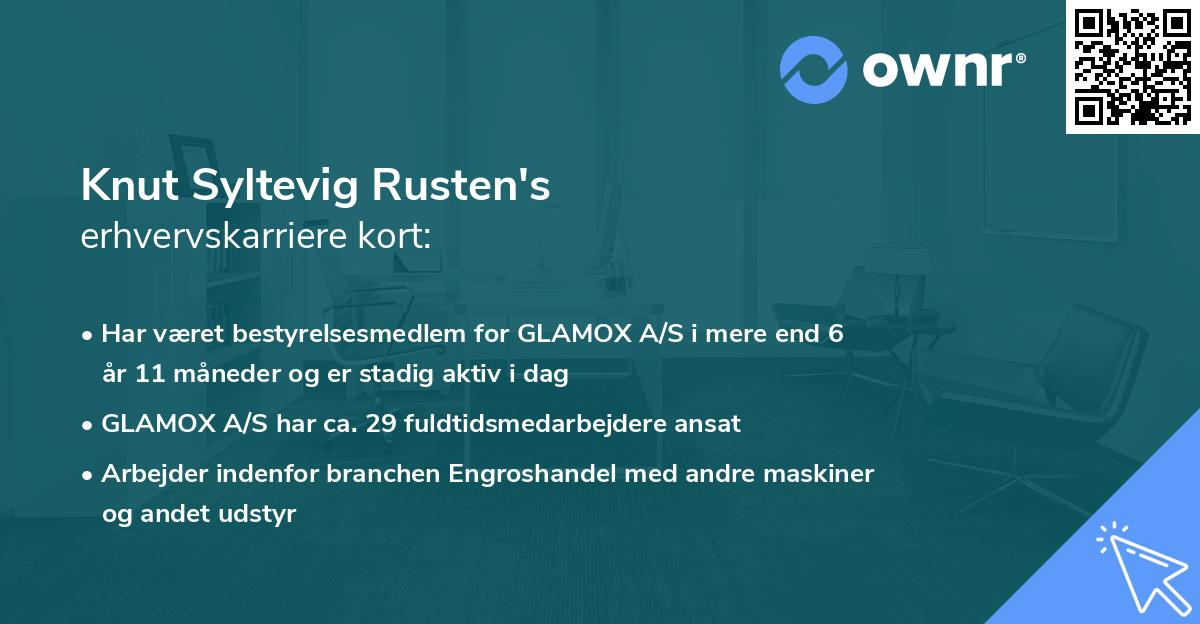 Knut Syltevig Rusten's erhvervskarriere kort